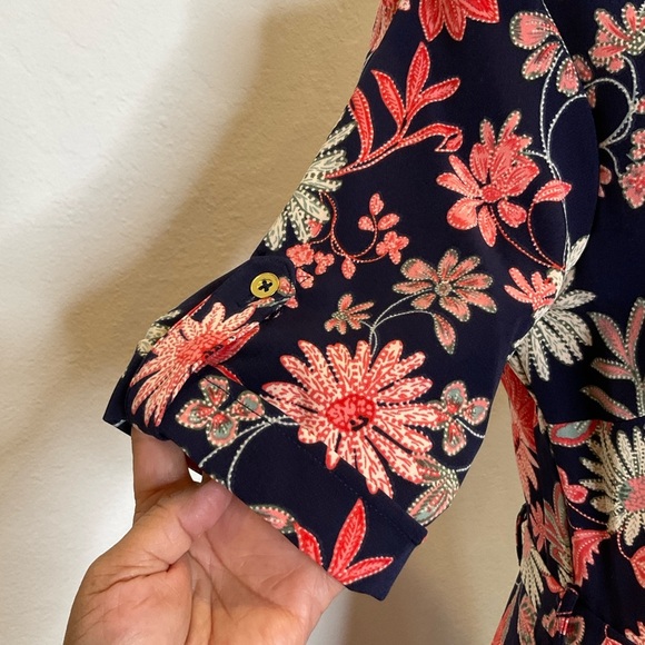 NWT Nanette Lepore Fit & Flare Midi Dress Floral Print Belted with Pockets Sz 2 - Picture 5 of 15